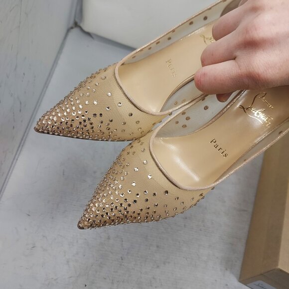 Christian Louboutin Follies Crystal Bridal Wedding Strass Pump - Picture 6 of 12